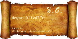 Weger Olivér névjegykártya